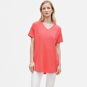 Eileen Fisher V-neck short sleeve jersey tunic shirt